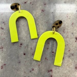 Sunshine Tienda neon yellow with cheetah  Earrings